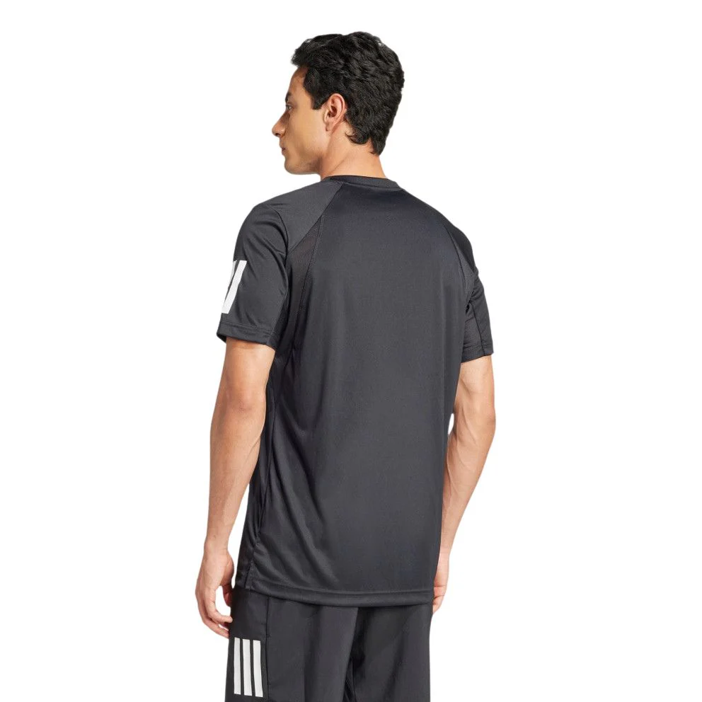 Adidas Club 3-Stripe T-Shirt Heren Zwart - Image 3