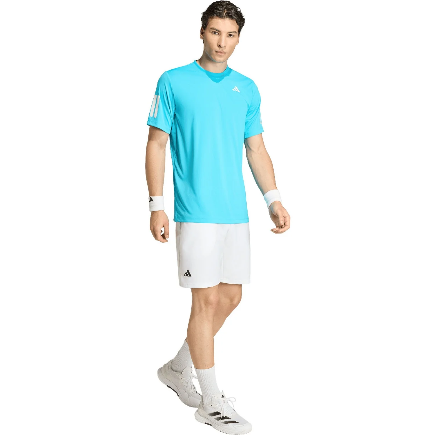 Adidas T-Shirt Club 3-Stripe Tee Blauw - Image 4