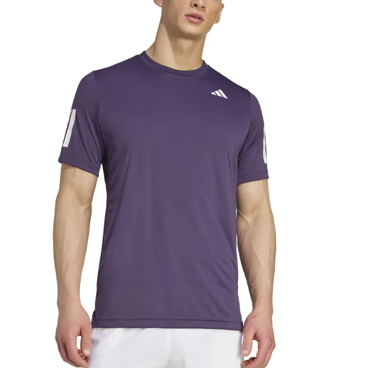 Adidas T-Shirt Club 3-Stripe Tee Paars - Image 3