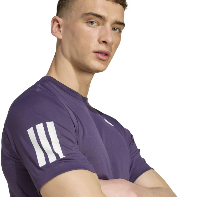 Adidas T-Shirt Club 3-Stripe Tee Paars - Image 4
