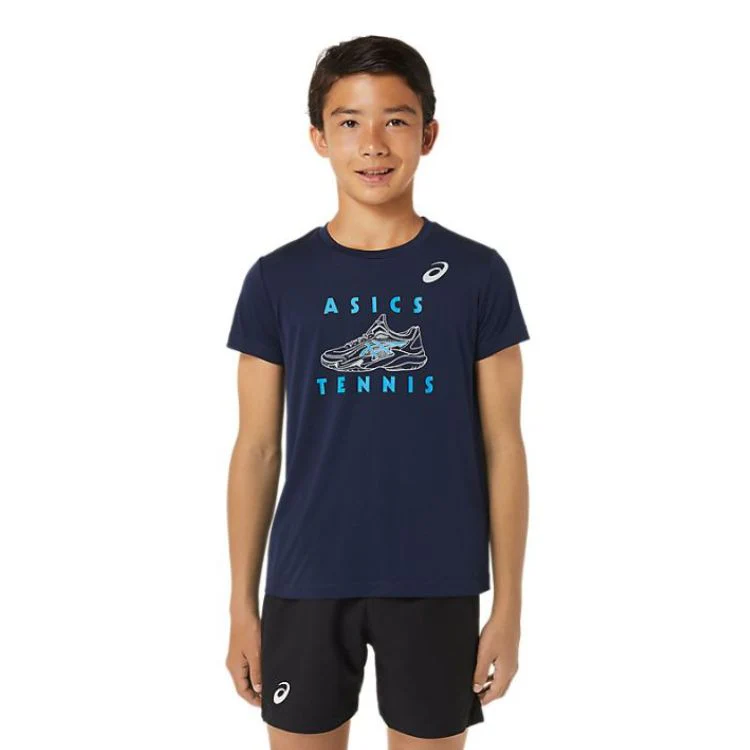Asics Boys T-Shirt Graphic SS Top Jongens Blauw - Image 7
