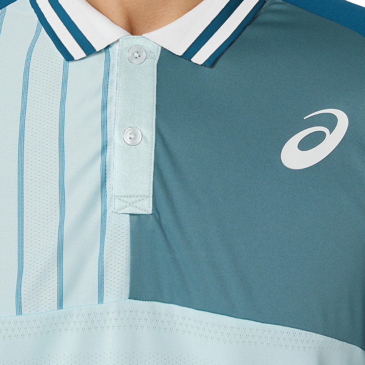 Asics Polo Shirt Match Heren Lichtblauw - Image 4