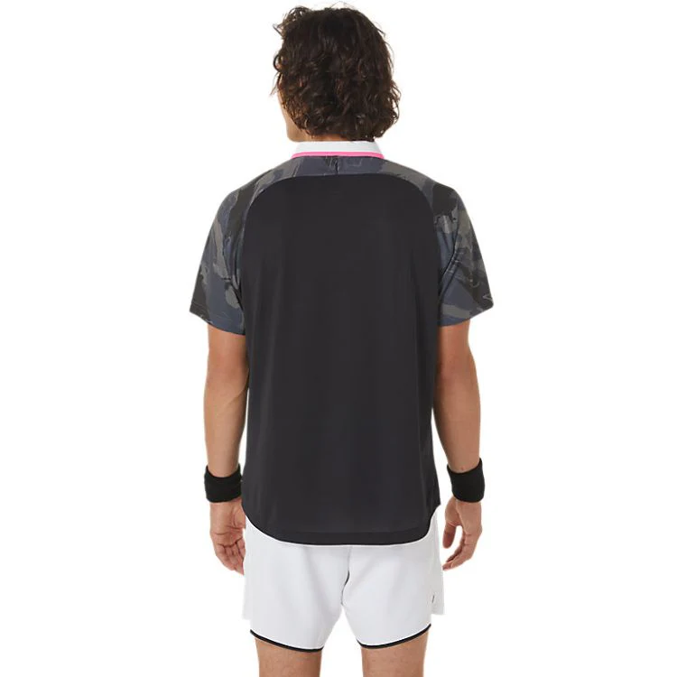 Asics Poloshirt Court Graphic Heren Grijs - Image 8