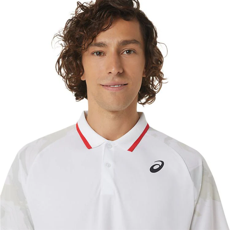 Asics Poloshirt Court Graphic Heren Wit - Image 10