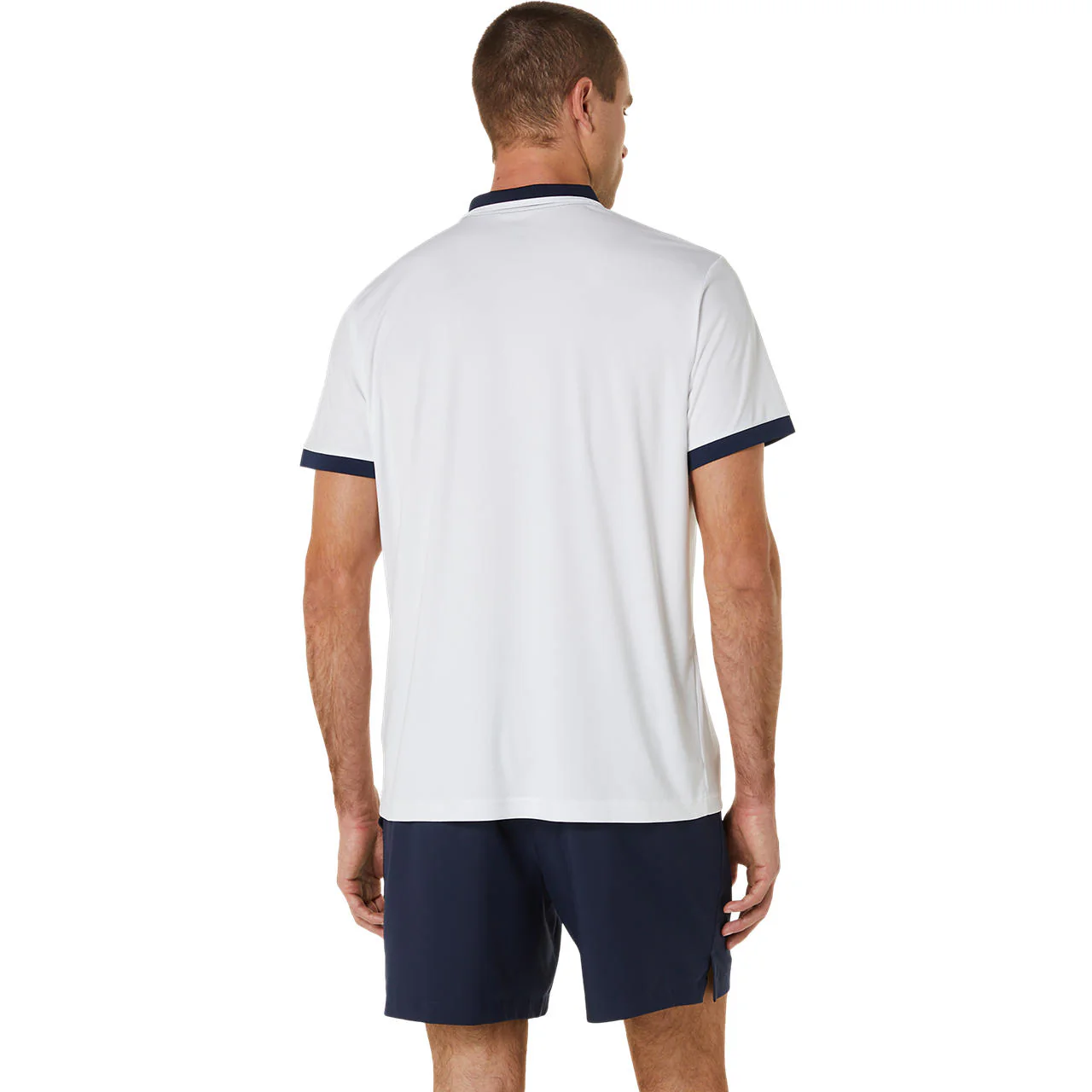 Asics Poloshirt Court Heren Wit Blauw - Image 2
