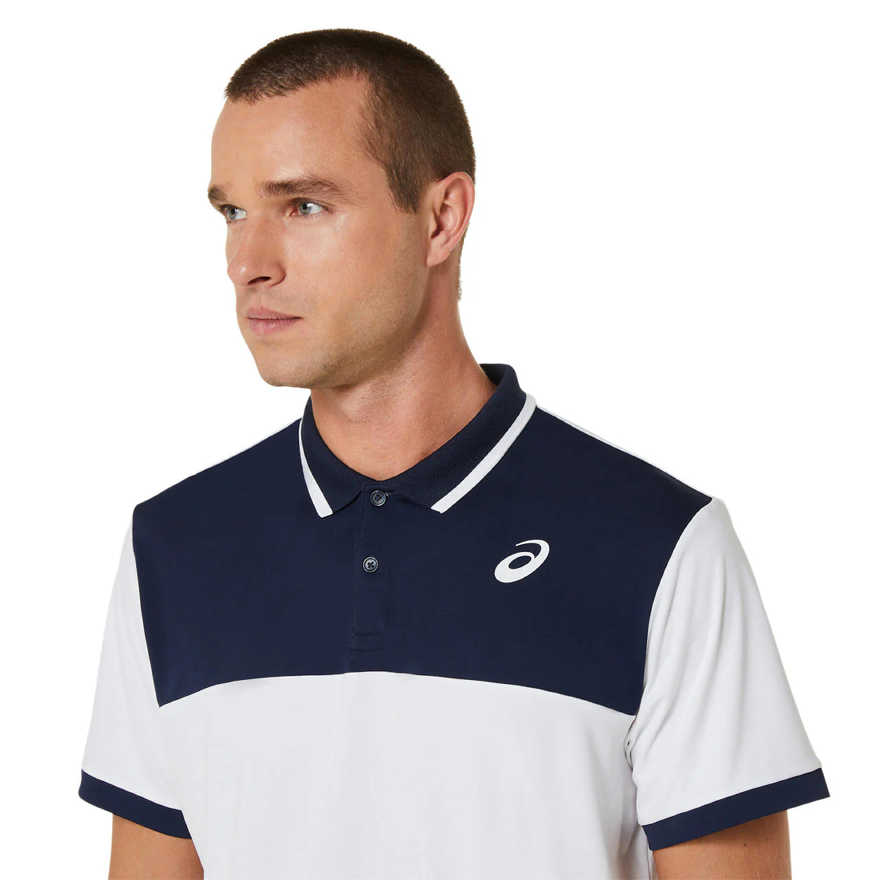 Asics Poloshirt Court Heren Wit Blauw - Image 4