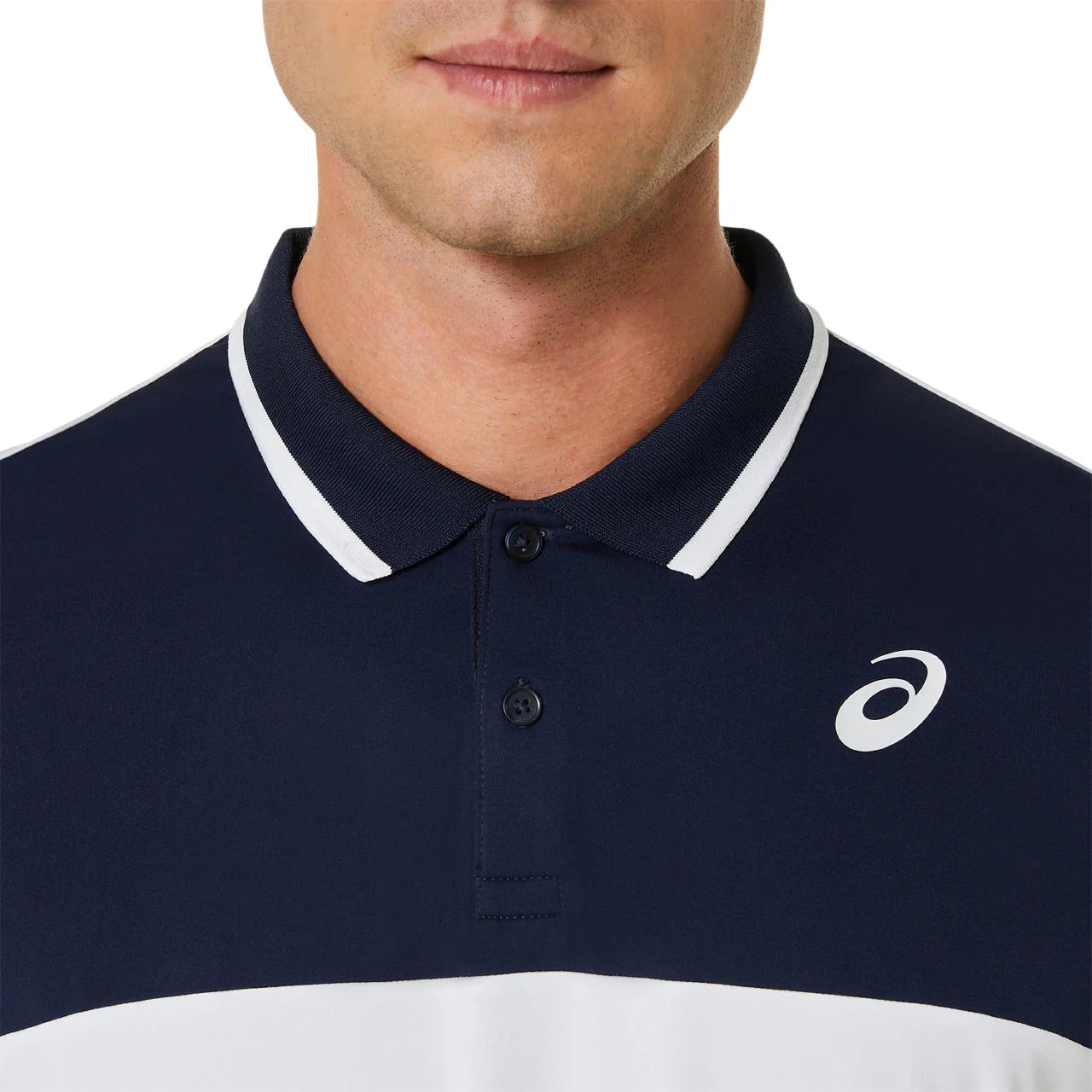 Asics Poloshirt Court Heren Wit Blauw - Image 5