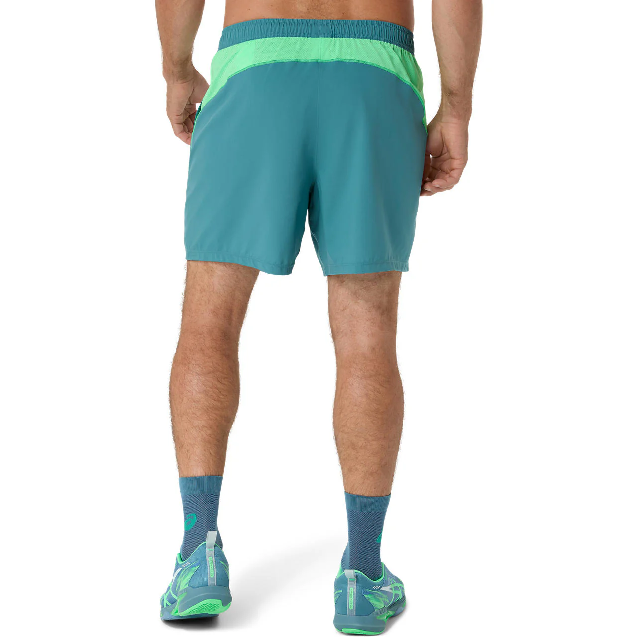 Asics Short Padel Court 7IN Heren Blauw Groen - Image 2