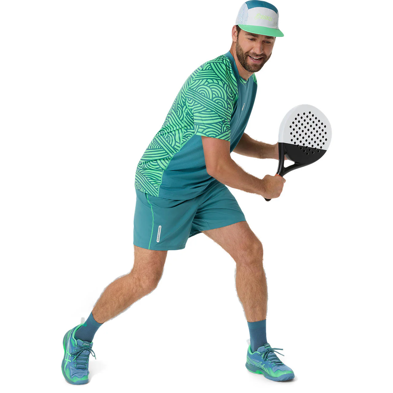 Asics Short Padel Court 7IN Heren Blauw Groen - Image 9
