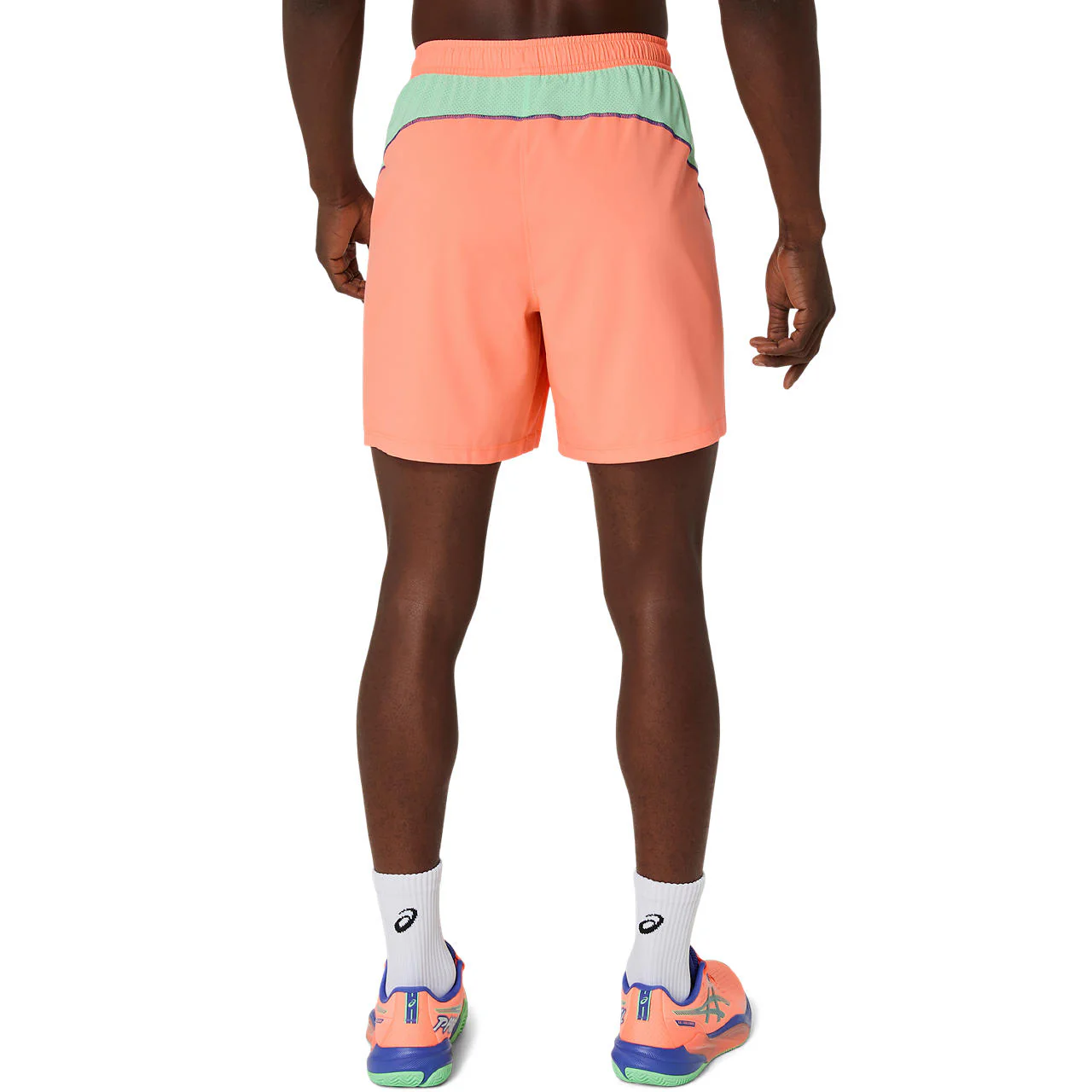 Asics Short Padel Court 7IN Heren Oranje Groen - Image 2