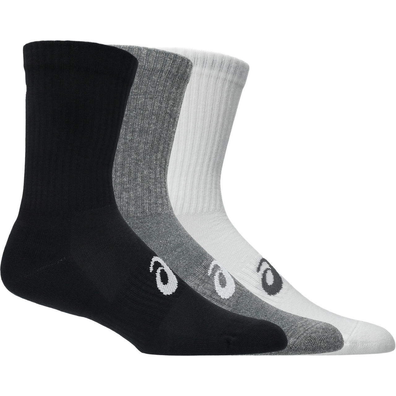 Asics Sportsokken 3 Pack Crew Unisex Zwart Grijs Wit 3 Paar