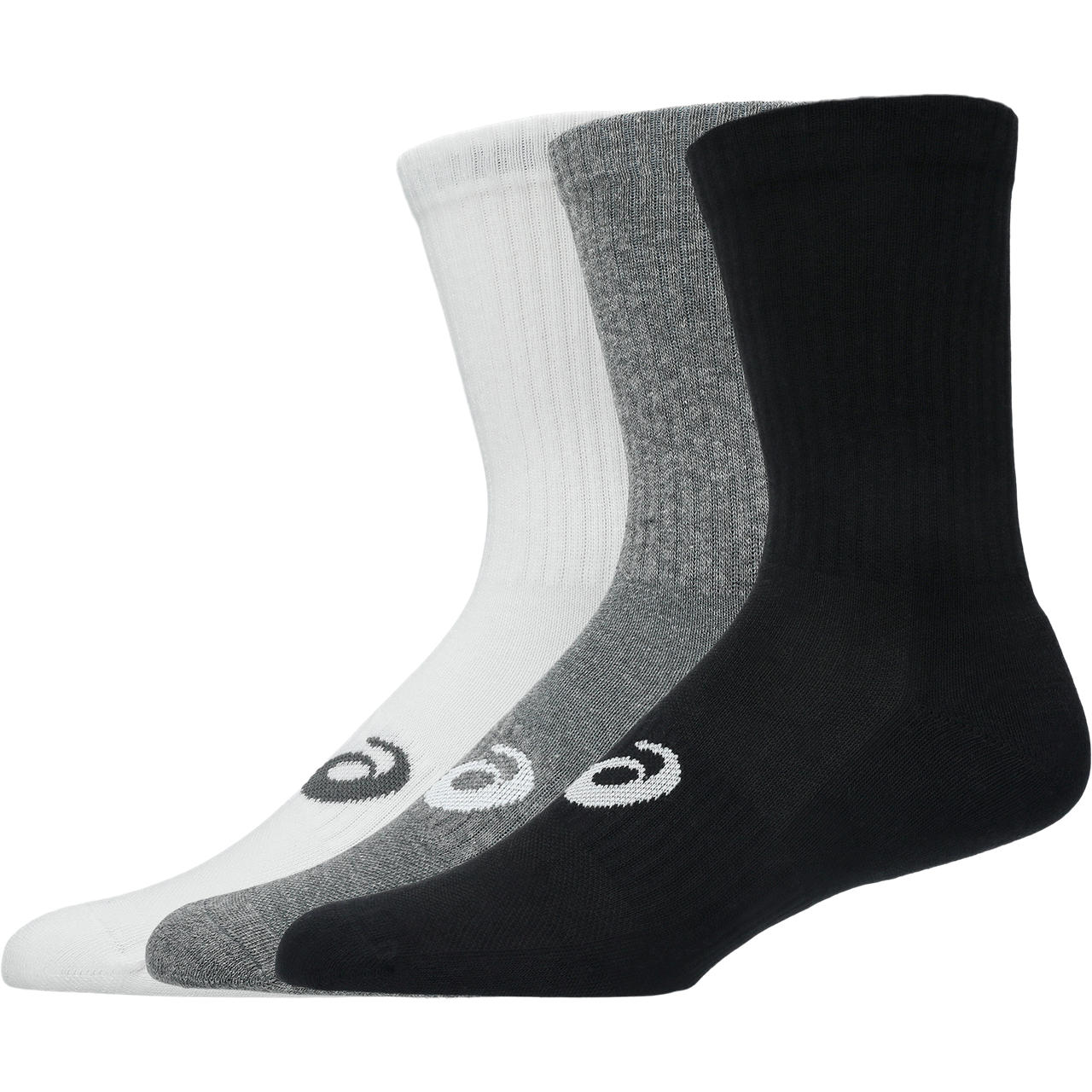 Asics Sportsokken 3 Pack Crew Unisex Zwart Grijs Wit 3 Paar - Image 2