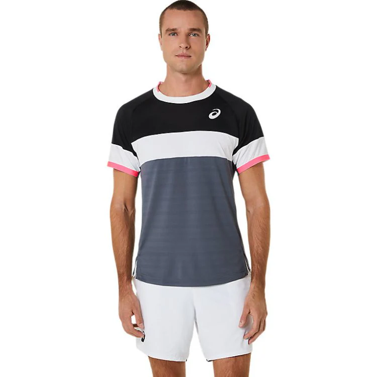 Asics T-Shirt Match SS Top Heren Zwart Grijs Wit - Image 6