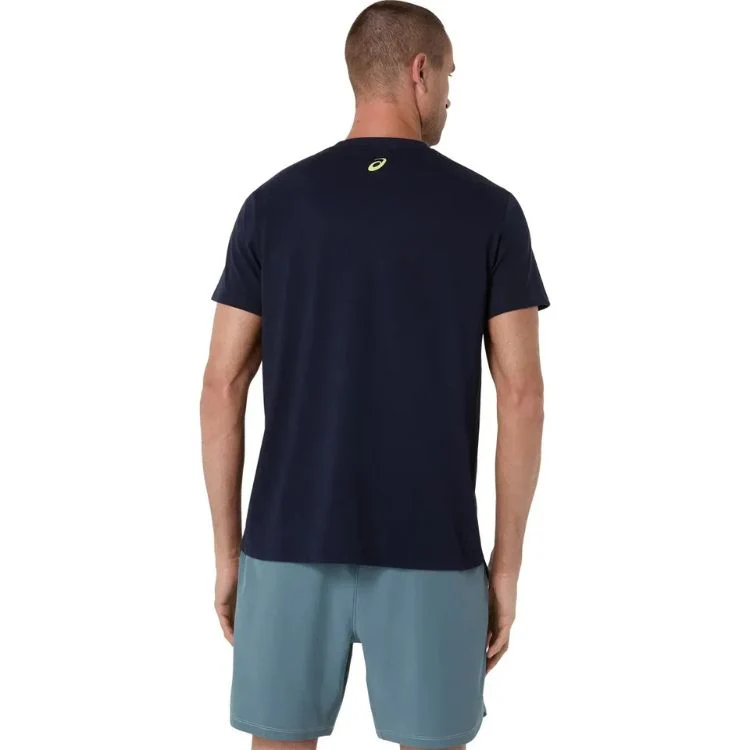 Asics T-Shirt Seasonal Graphic Tee Heren Navy - Image 2