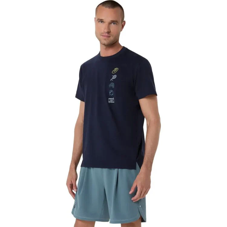 Asics T-Shirt Seasonal Graphic Tee Heren Navy - Image 4