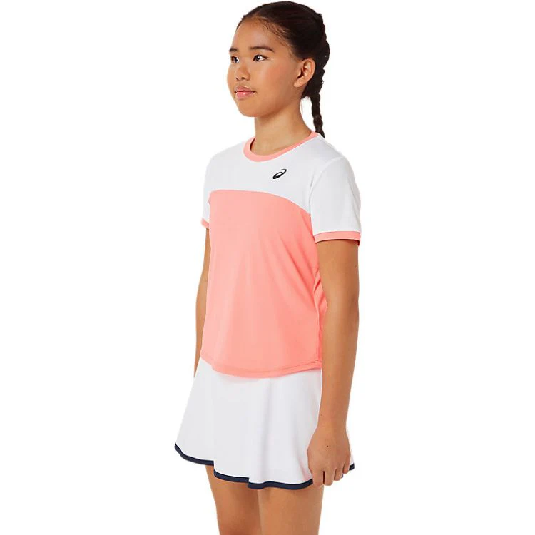 Asics Top SS Junior Girls Roze Wit - Image 3