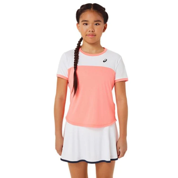 Asics Top SS Junior Girls Roze Wit - Image 7