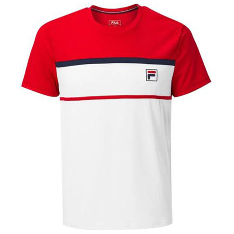 Fila T-Shirt Steve Junior Wit Rood - Image 3