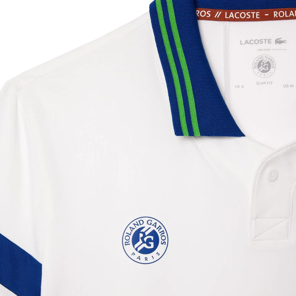 Lacoste Polo Shirt HP Roland Garros Edition DaniiL Medvedev Sport Polo 03 Heren Wit Blauw - Image 4
