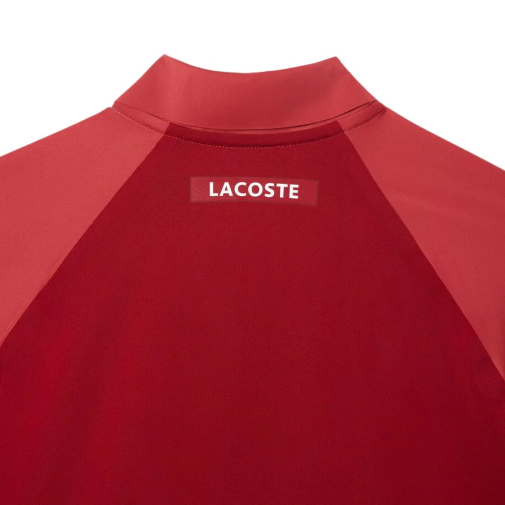 Lacoste Polo Shirt Sport Novak Djokovic Ultra-Dry Heren Roze Rood - Image 5