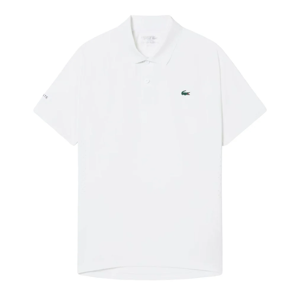 Lacoste Polo Tennis Novak Djokovic On Court Heren Wit