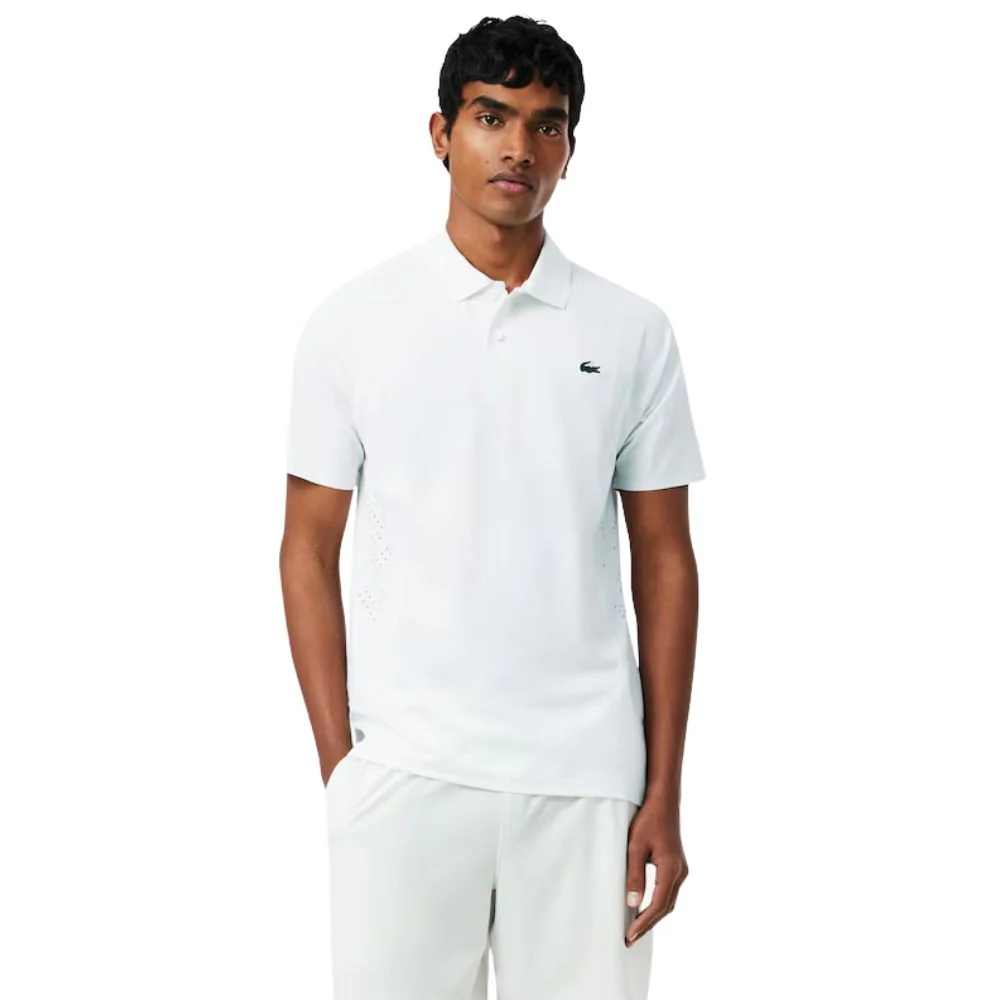 Lacoste Polo Tennis Novak Djokovic On Court Heren Wit - Image 2