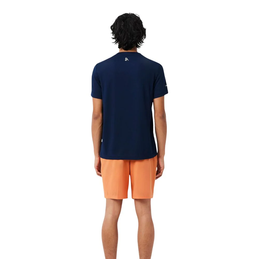 Lacoste Short Sport Novak Djokovic Stretch Heren Oranje Wit - Image 3