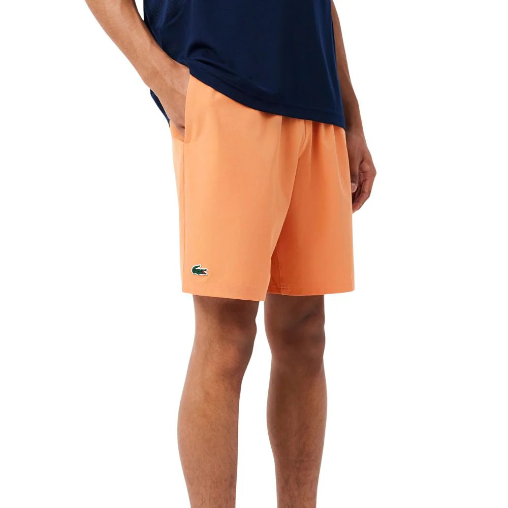 Lacoste Short Sport Novak Djokovic Stretch Heren Oranje Wit - Image 4