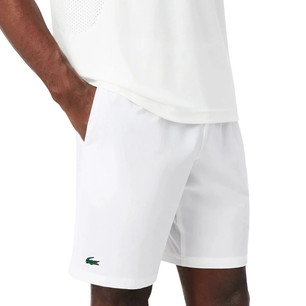 Lacoste Short Sport Novak Djokovic Stretch Heren Wit Zwart - Image 4