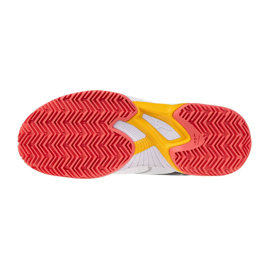 Mizuno Tennisschoen Padelschoen Wave Exceed Court CC Dames Wit Oranje - Image 3