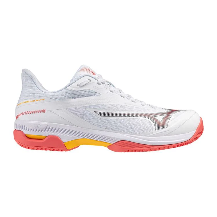 Mizuno Tennisschoen Padelschoen Wave Exceed Court CC Dames Wit Oranje - Image 4