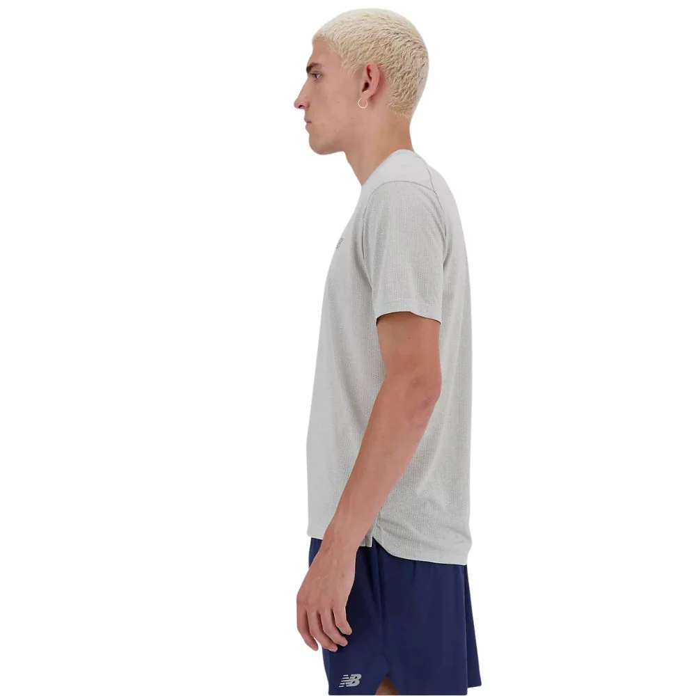 New Balance T-Shirt Athletics Heren Grijs - Image 3
