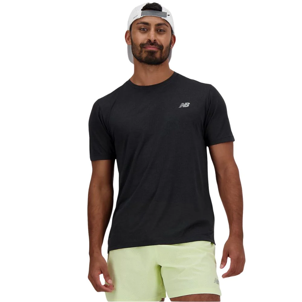 New Balance T-Shirt Athletics Heren Zwart - Image 2