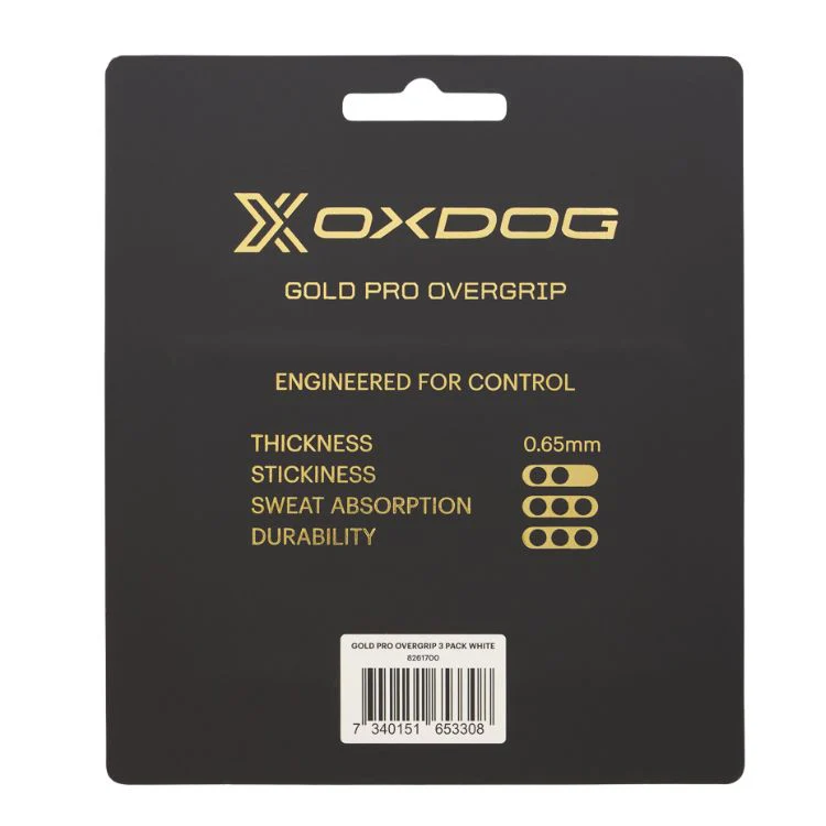 Oxdog Padel Overgrip Gold Pro 3 Pack Wit - Image 2
