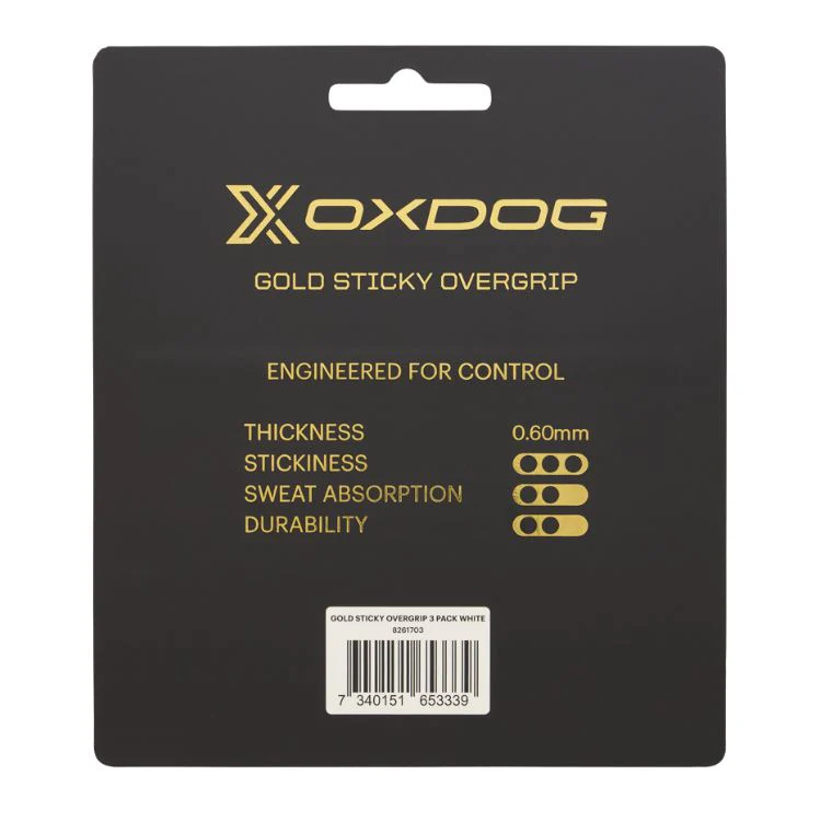 Oxdog Padel Overgrip Gold Sticky 3 Pack Wit - Image 2
